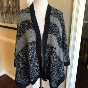 Navy and gray Loft poncho NWT